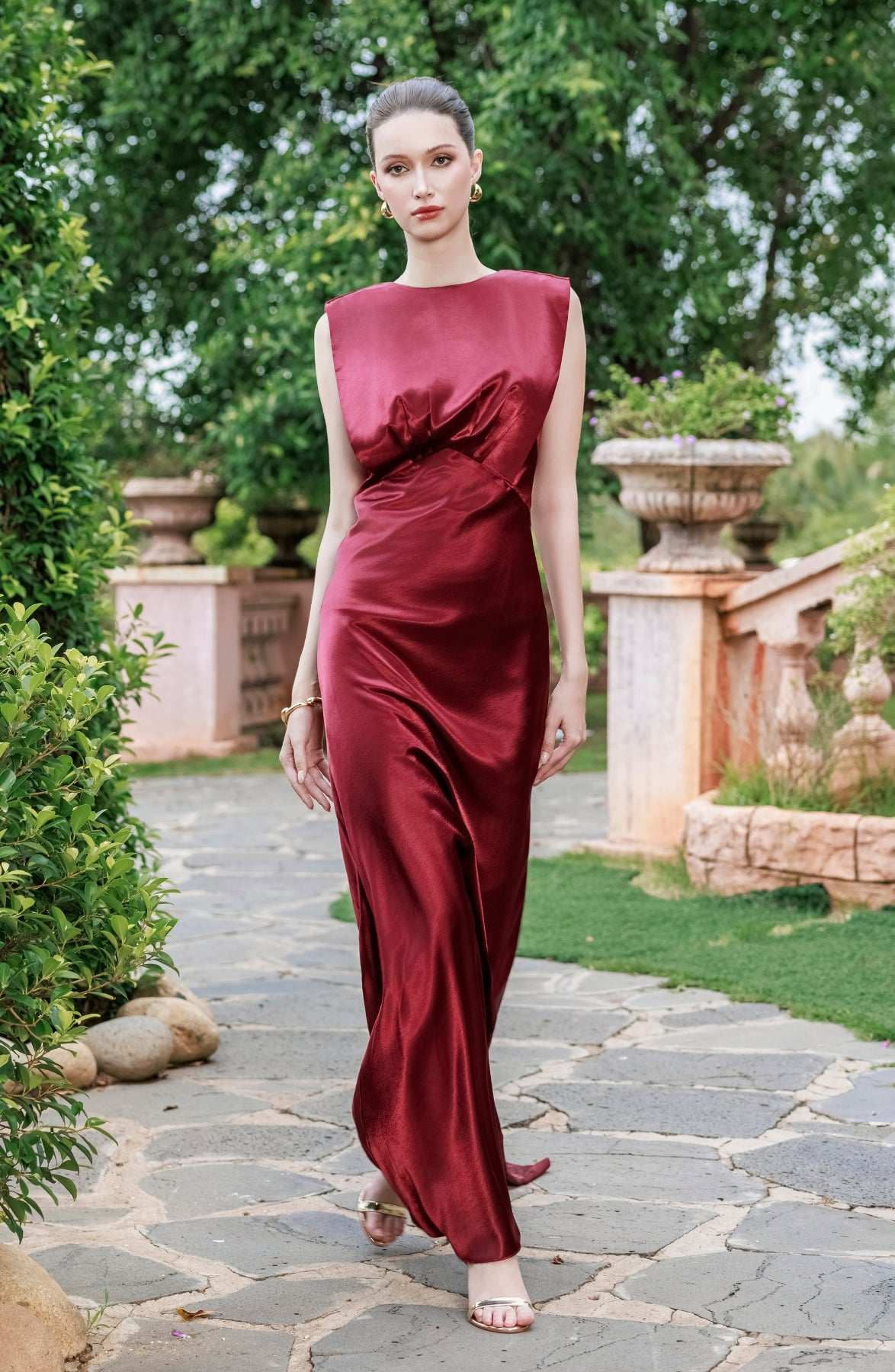 Sospiro Dress in Burgundy, view 12