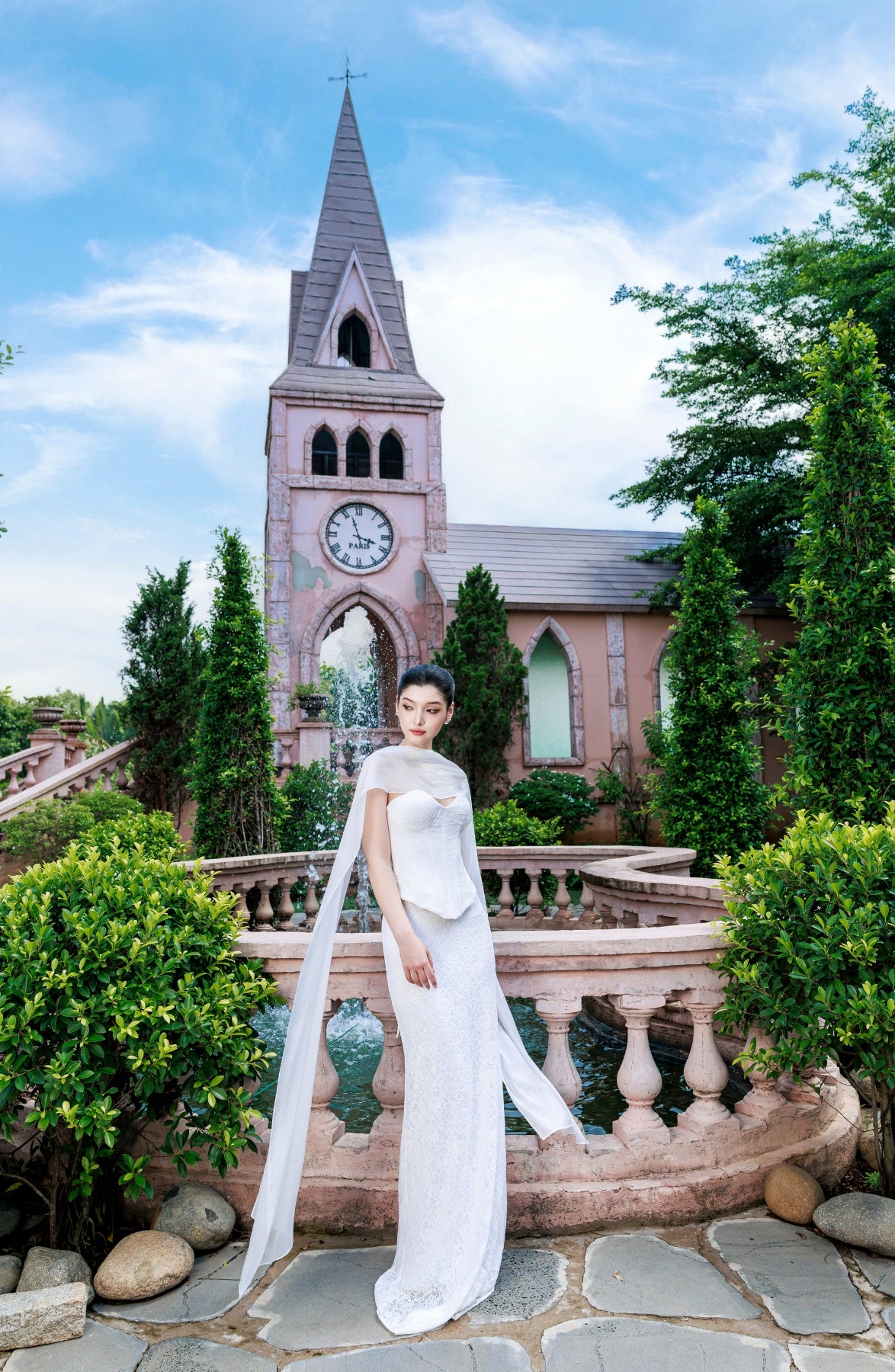 Katie Laced Corset Top and Mermaid Maxi Skirt in Ivory, view 14