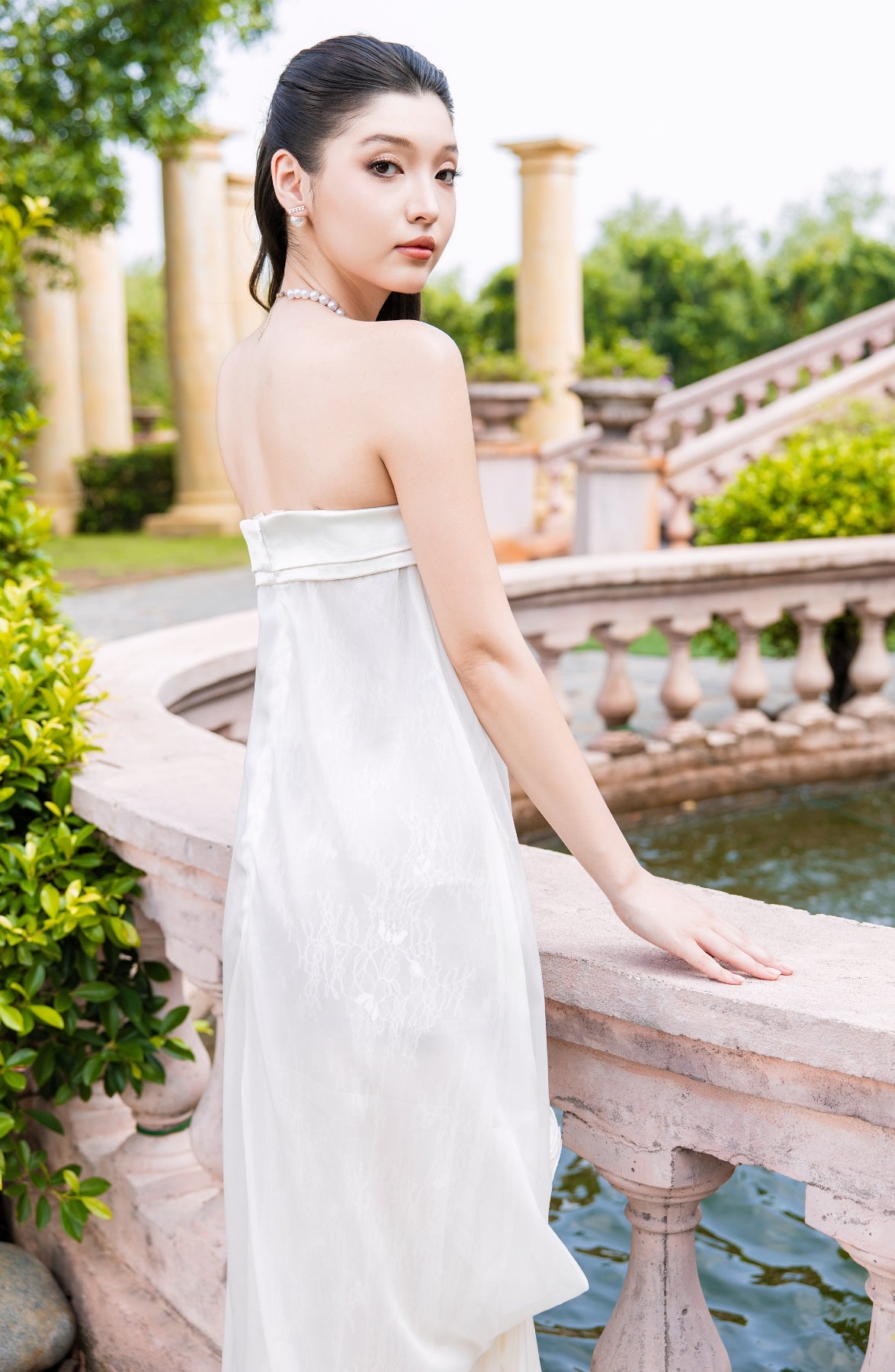 Rosette Maxi Dress in Ivory, view 13