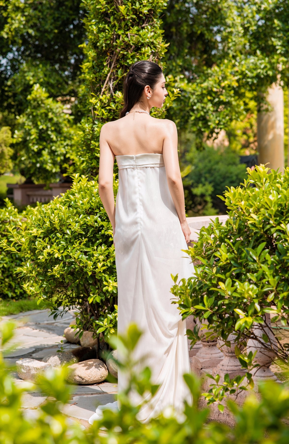 Rosette Maxi Dress in Ivory, view 14