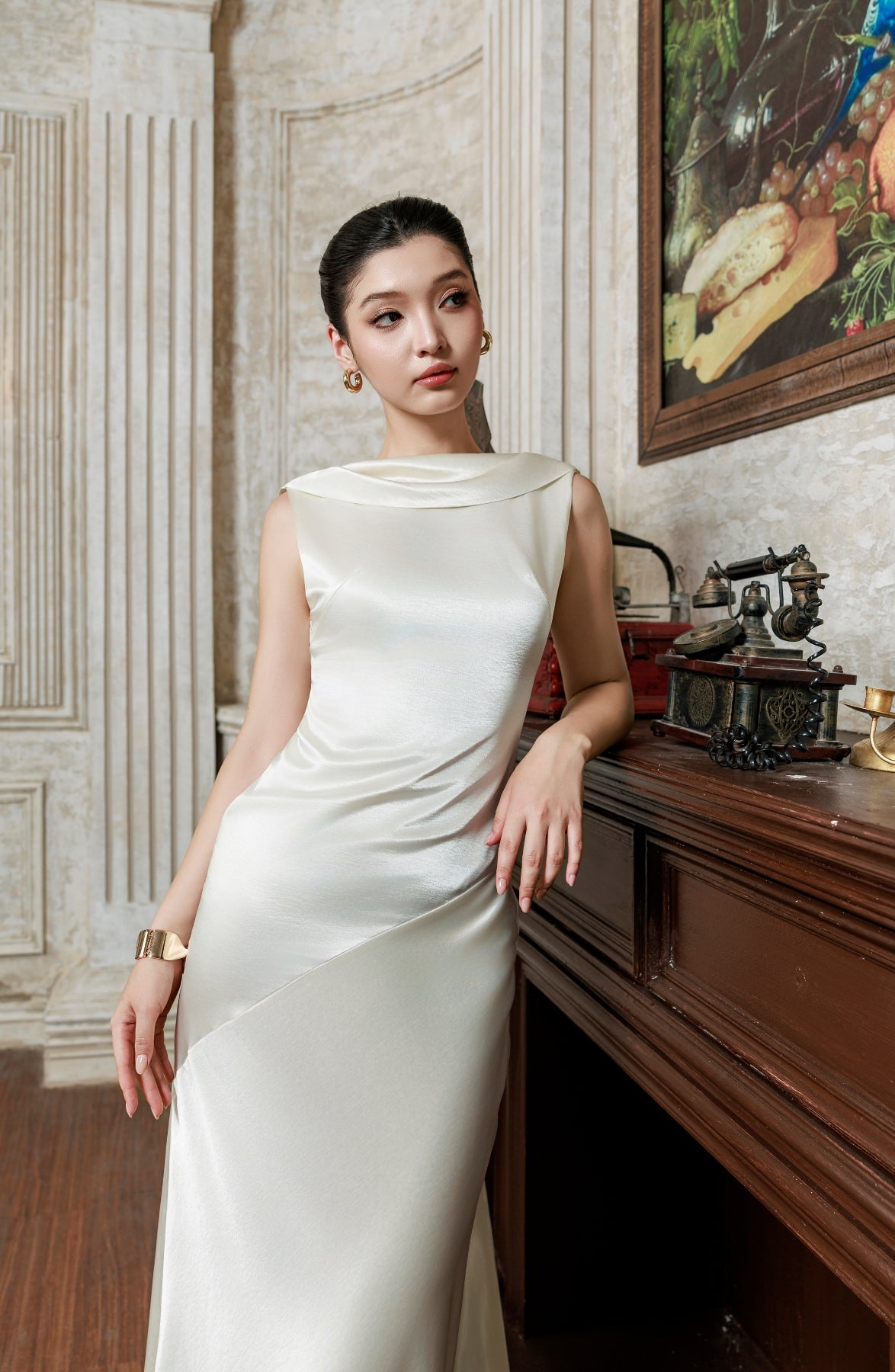 Aria Maxi Dress in Ivory, view 12
