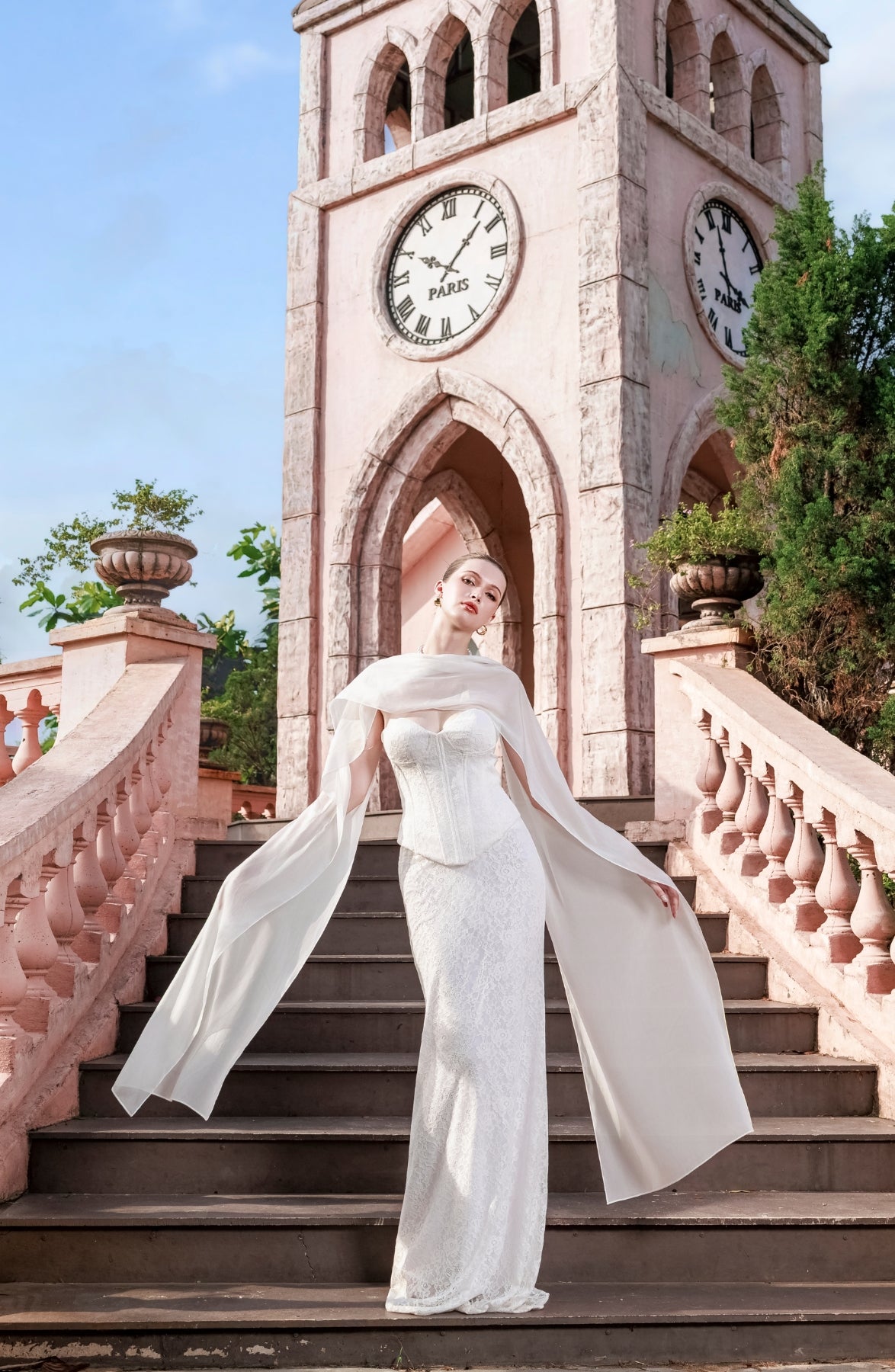 Katie Laced Mermaid Maxi Skirt in Ivory, view 43