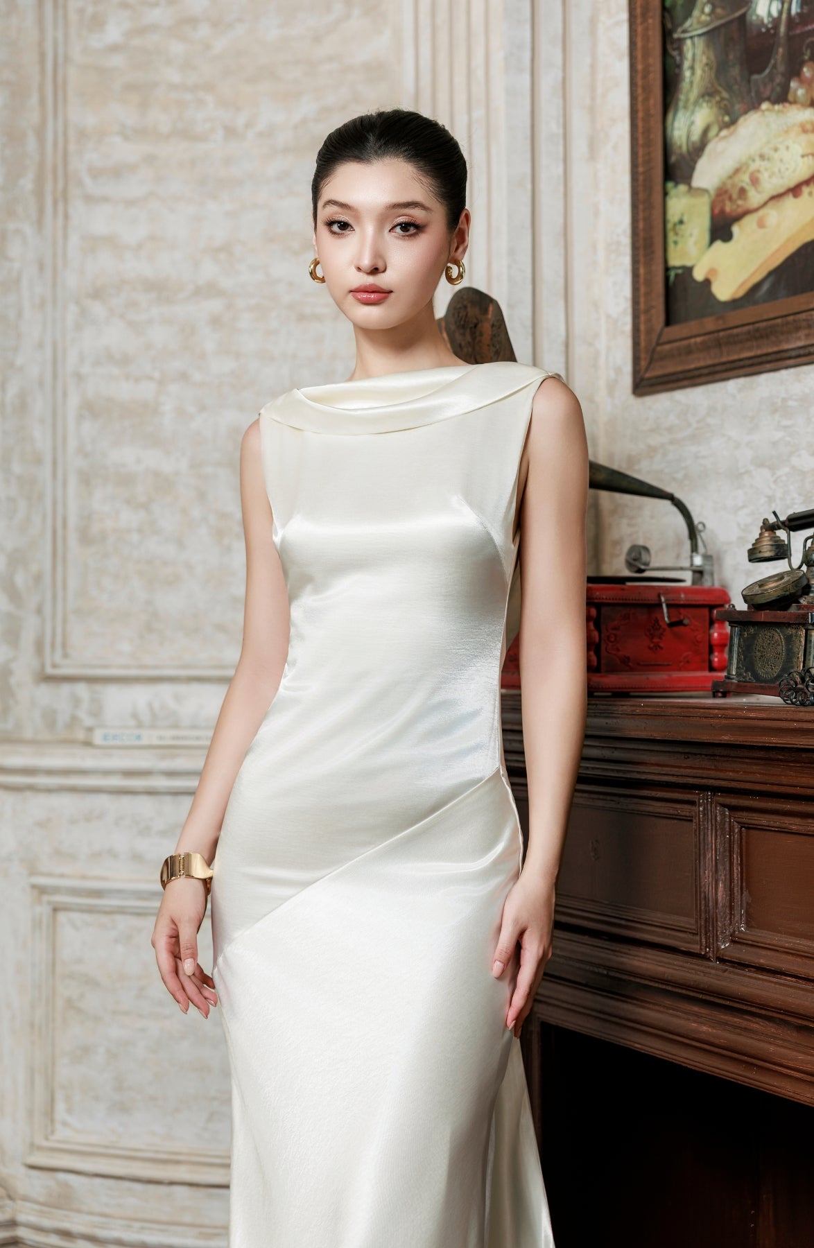 Aria Maxi Dress in Ivory, view 13