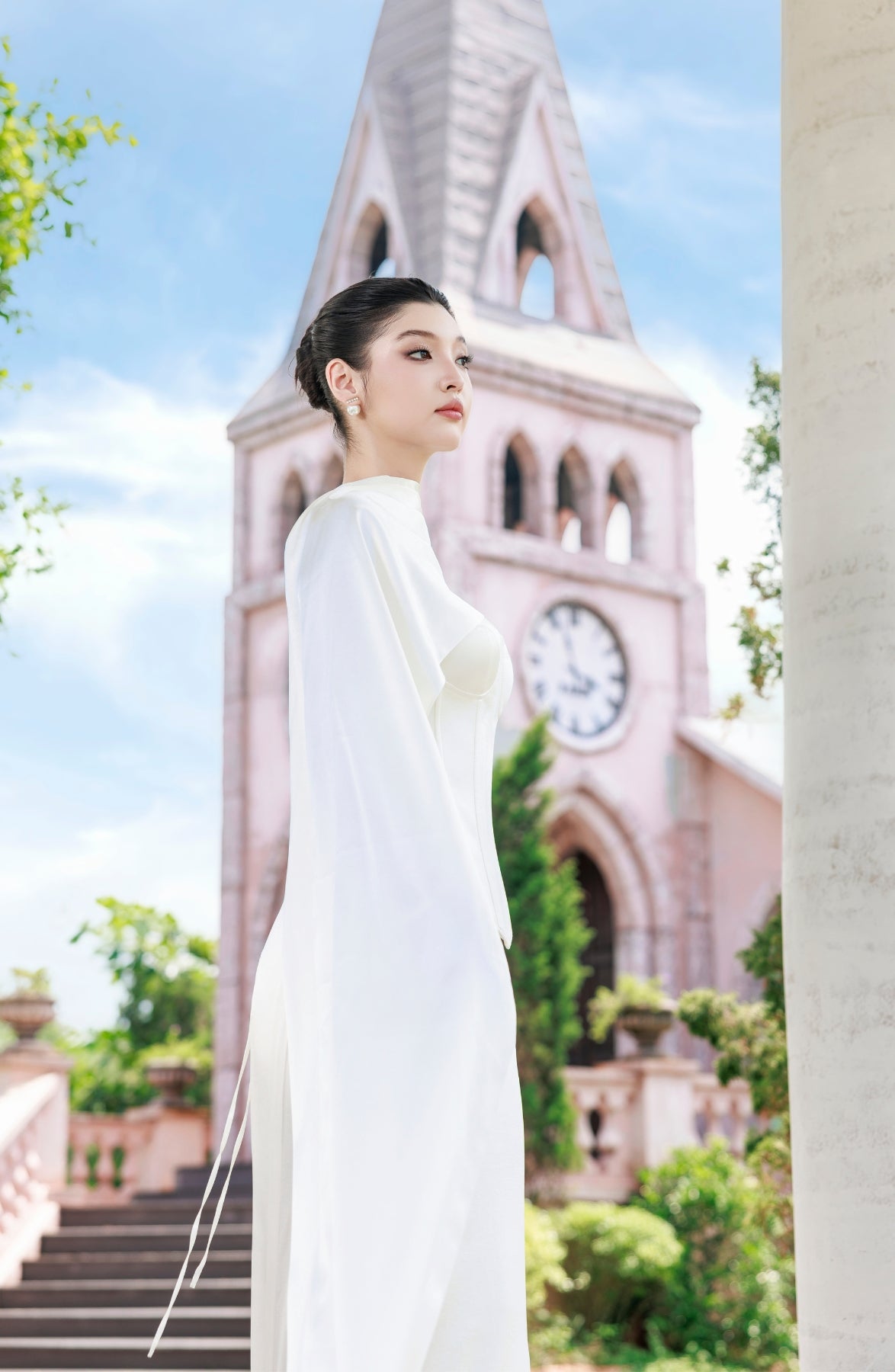 Emma Corset Top and Emma Maxi Skirt in Ivory, view 20