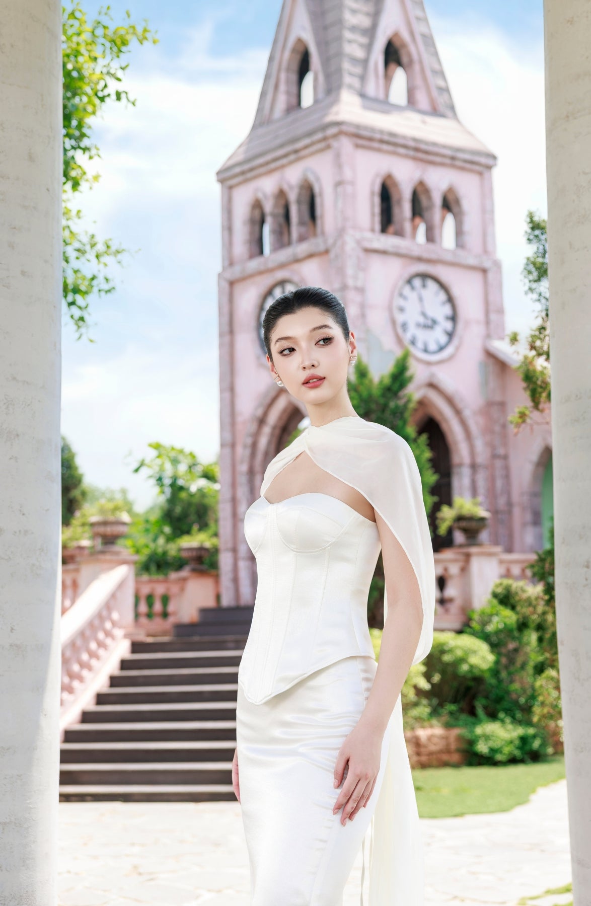 Emma Corset Top and Emma Maxi Skirt in Ivory, view 32