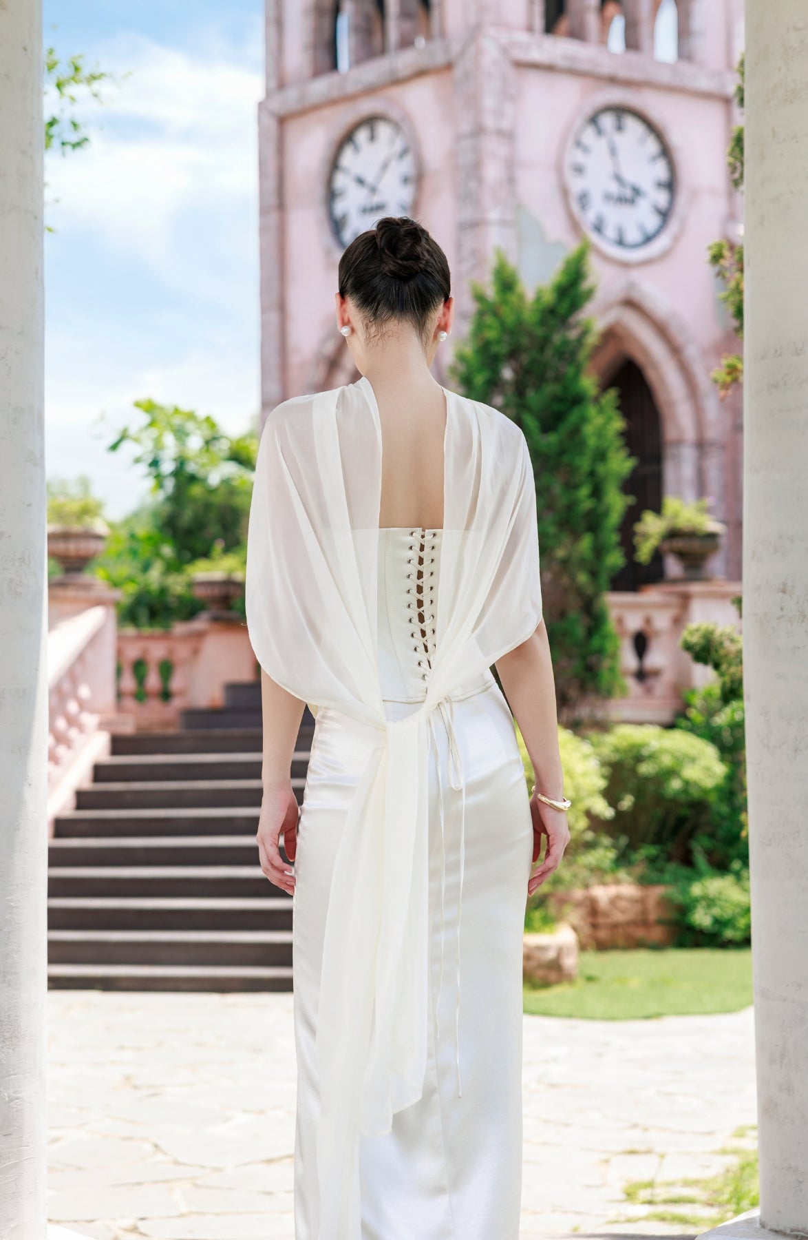 Emma Corset Top and Emma Maxi Skirt in Ivory, view 37