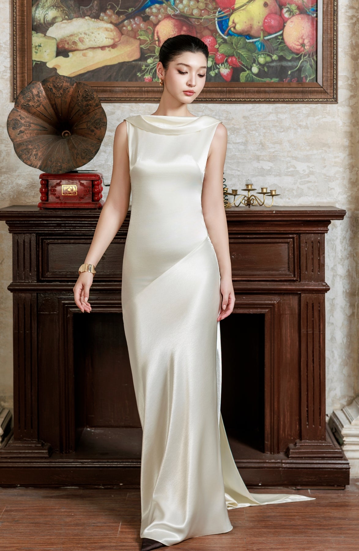 Aria Maxi Dress in Ivory, view 4
