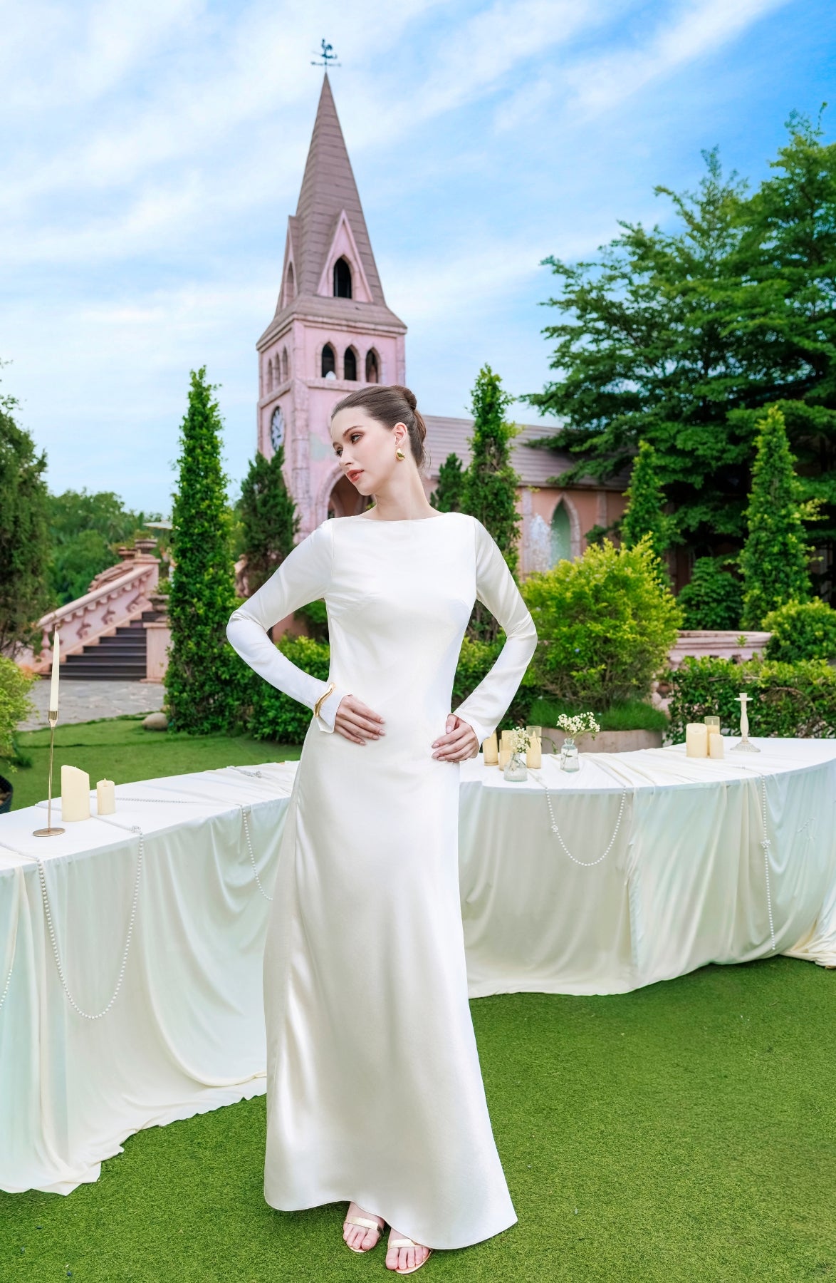 A Cappella Dress in Ivory, view 7