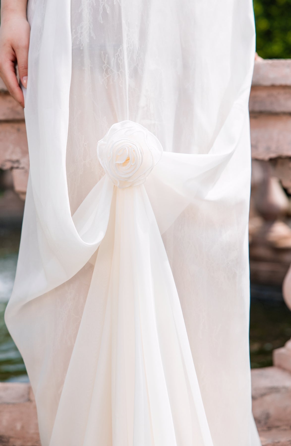 Rosette Maxi Dress in Ivory, view 8