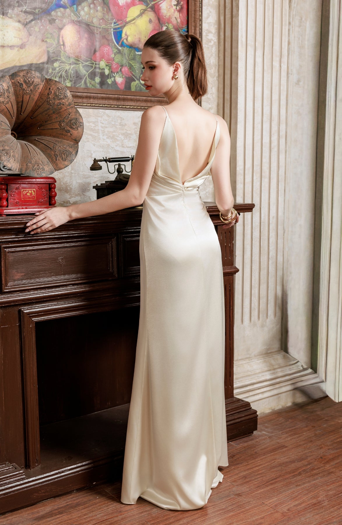 Corsage Maxi Dress in Ivory, view 2