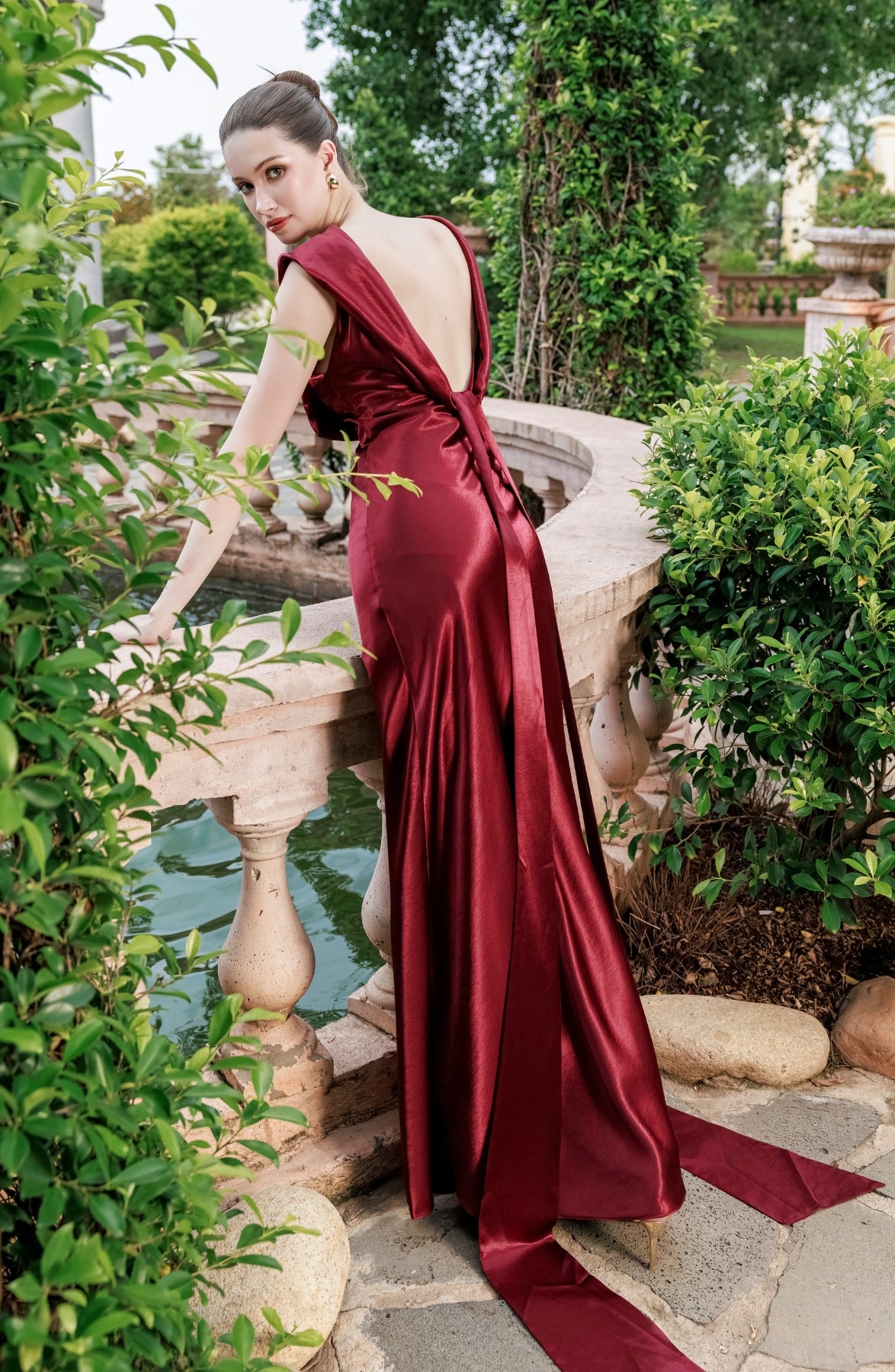 Sospiro Dress in Burgundy, view 11