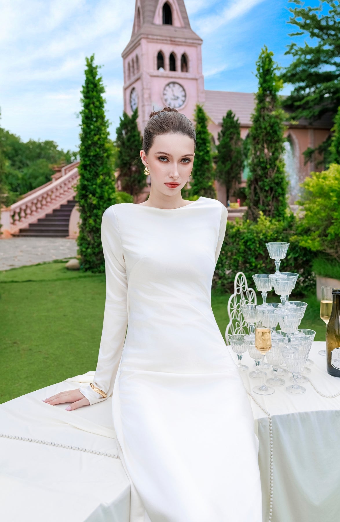 A Cappella Dress in Ivory, view 12