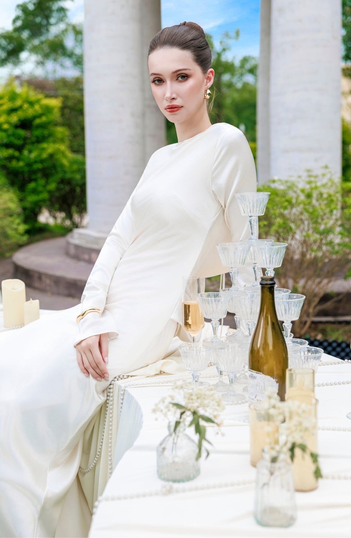 A Cappella Dress in Ivory, view 13
