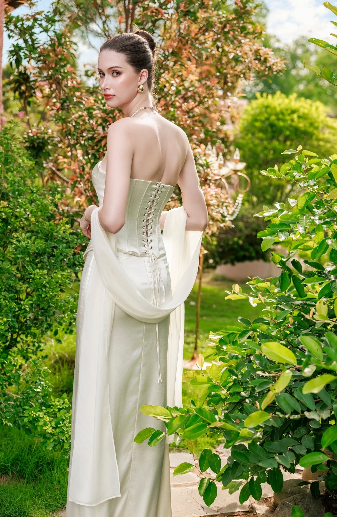 Emma Corset Top in Ivory, view 53