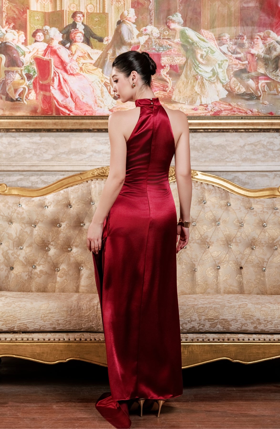 Con Fuoco Dress in Burgundy, view 2
