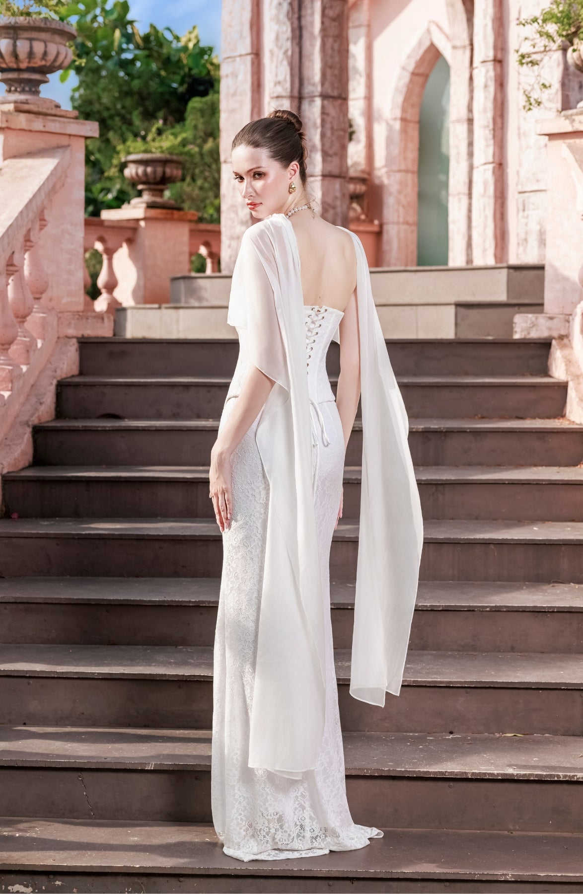 Katie Laced Mermaid Maxi Skirt in Ivory, view 51