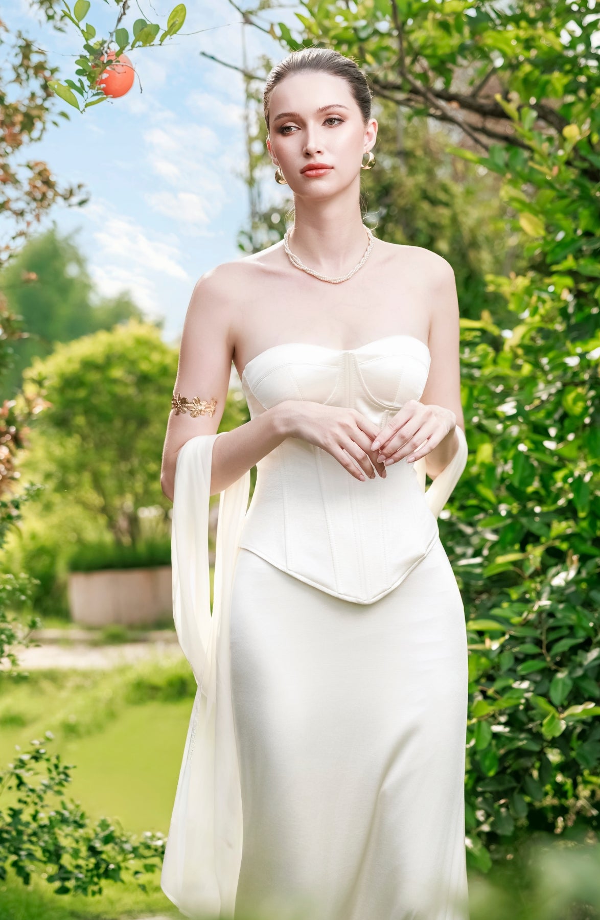 Emma Corset Top in Ivory, view 64