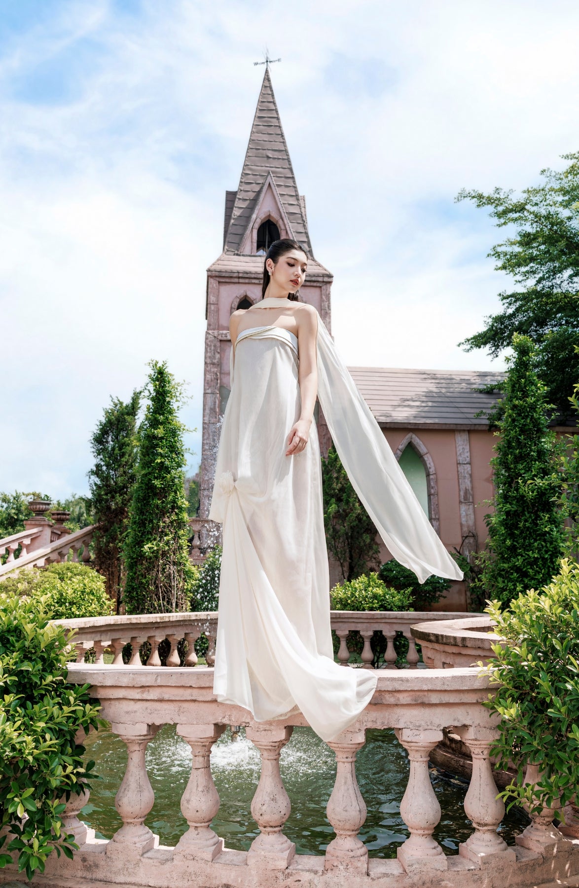 Rosette Maxi Dress in Ivory, view 26