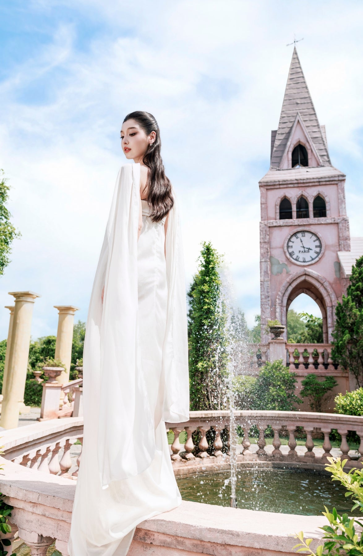 Rosette Maxi Dress in Ivory, view 27