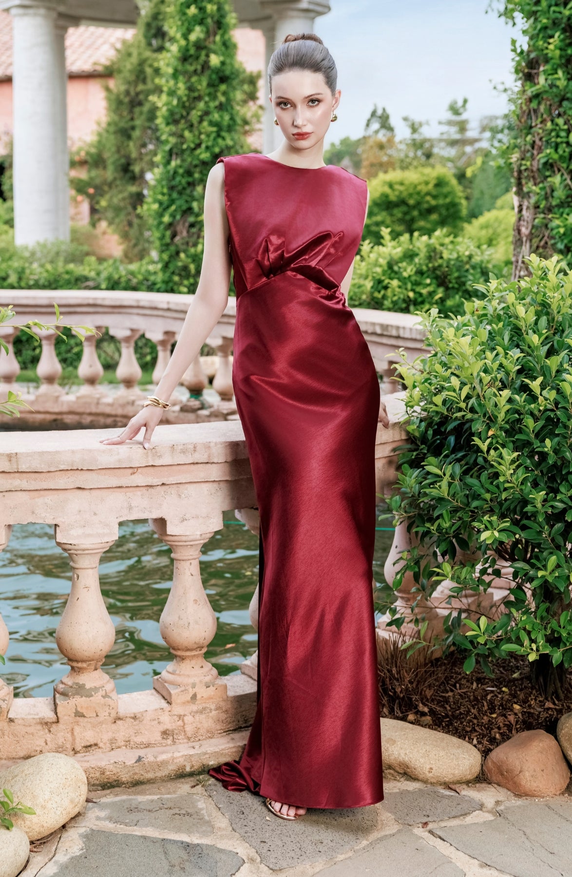 Sospiro Dress in Burgundy, view 3
