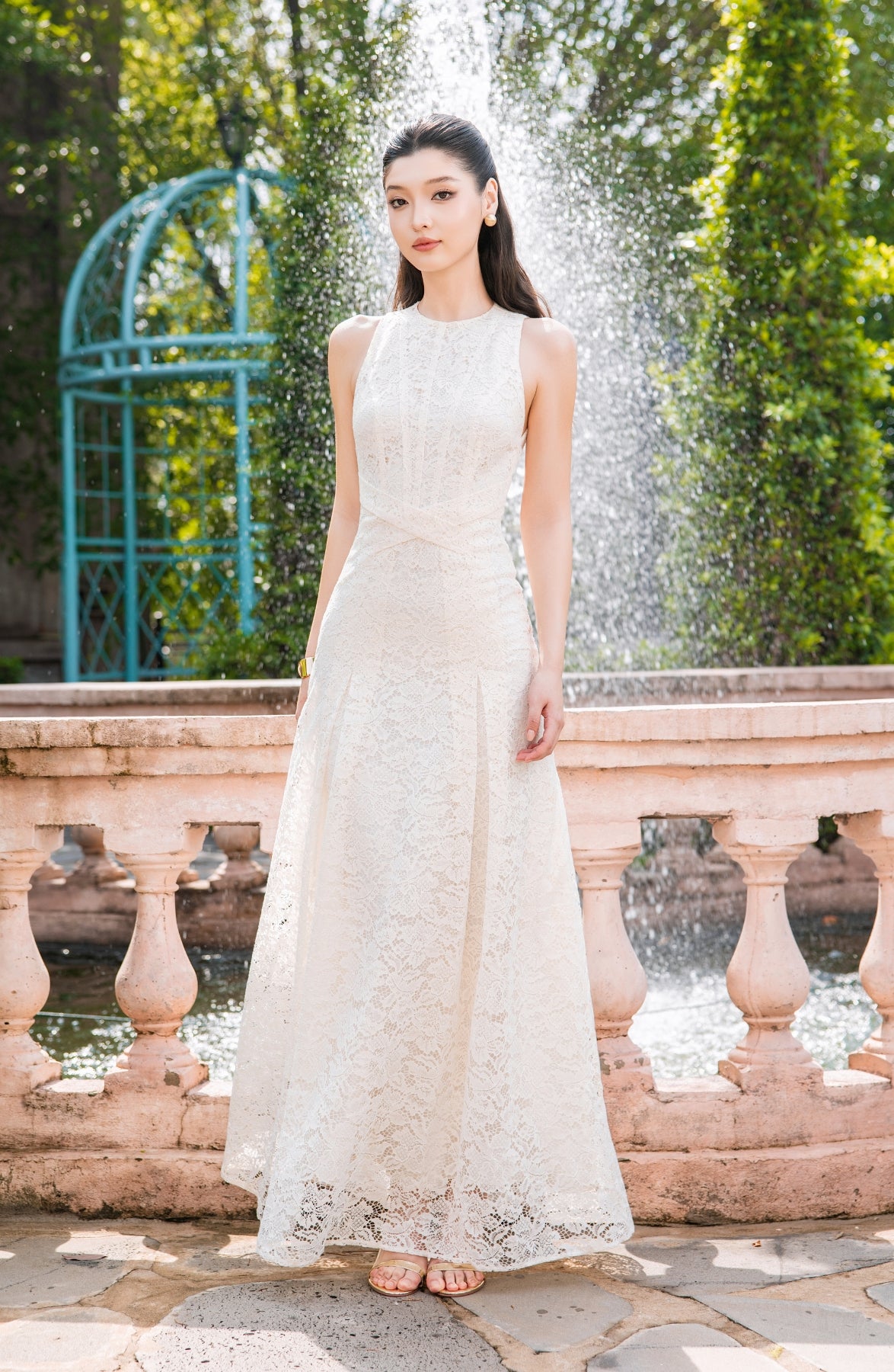 Elena Lace Dress in Ivory, view 1