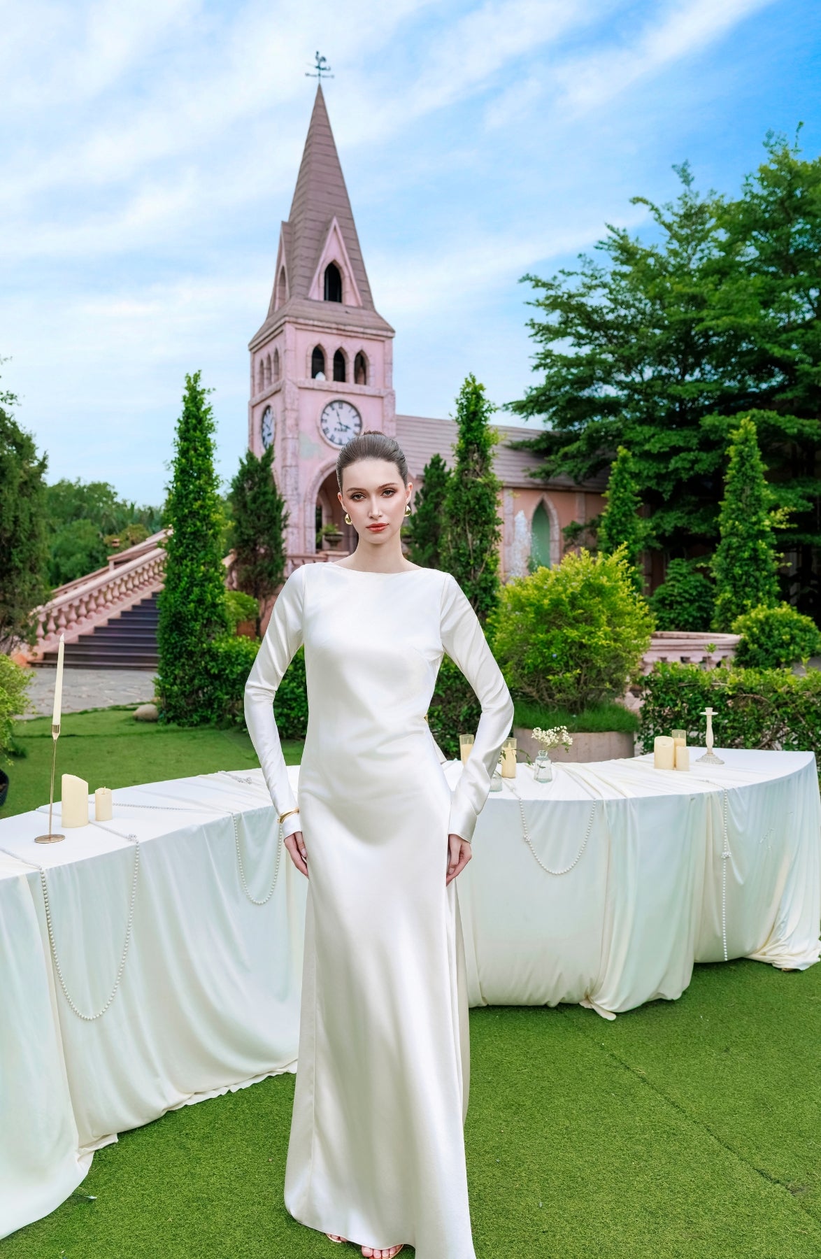 A Cappella Dress in Ivory, view 4