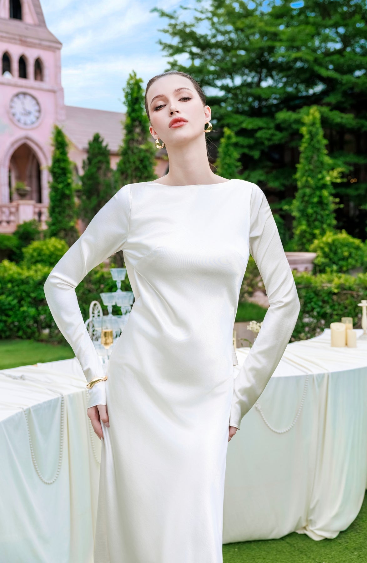 A Cappella Dress in Ivory, view 8