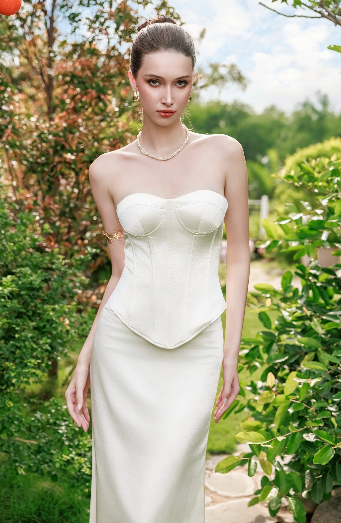 Emma Corset Top in Ivory, view 46