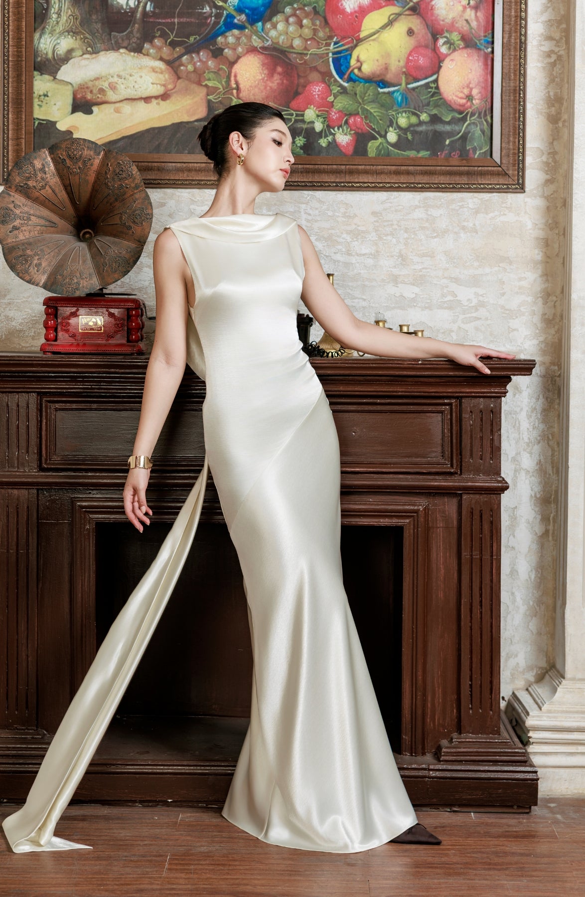 Aria Maxi Dress in Ivory, view 6