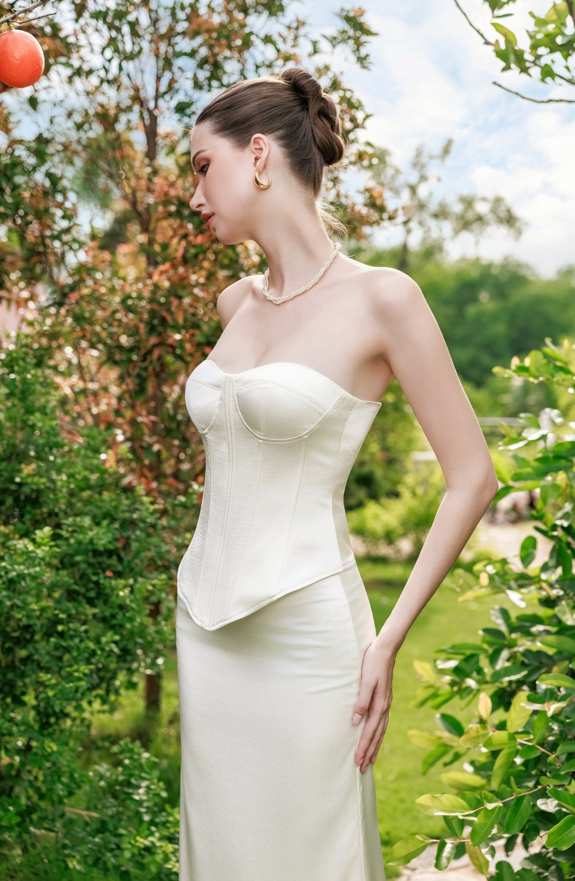 Emma Corset Top in Ivory, view 47