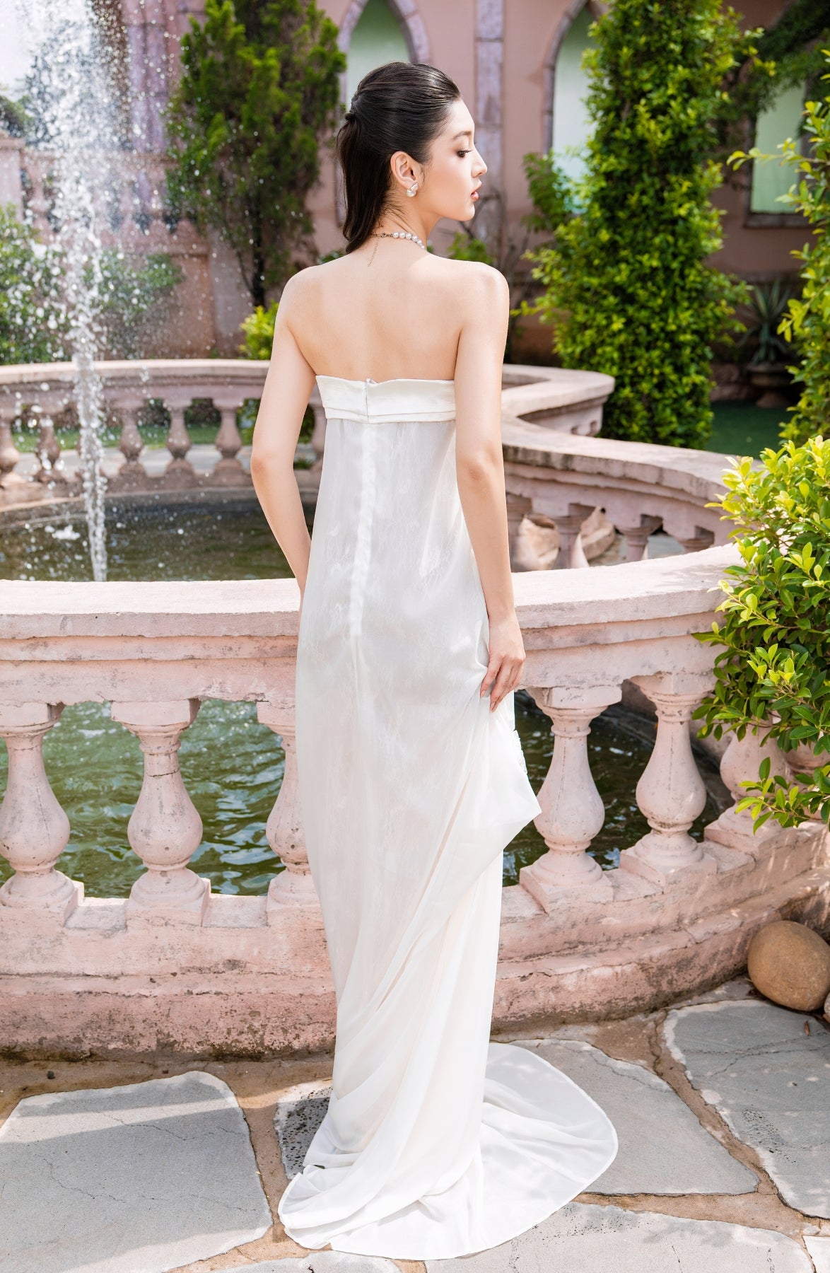 Rosette Maxi Dress in Ivory, view 2