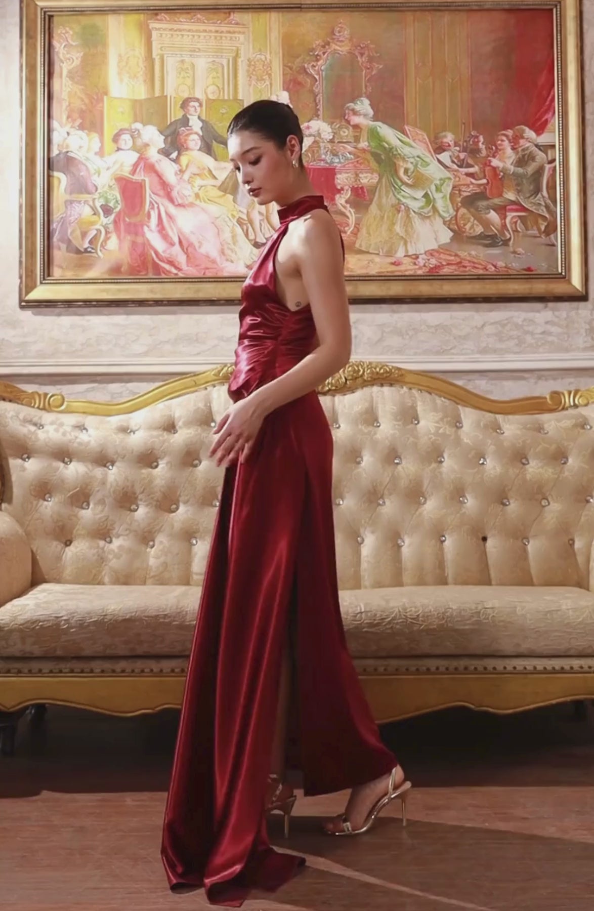 Con Fuoco Dress in Burgundy, video 2
