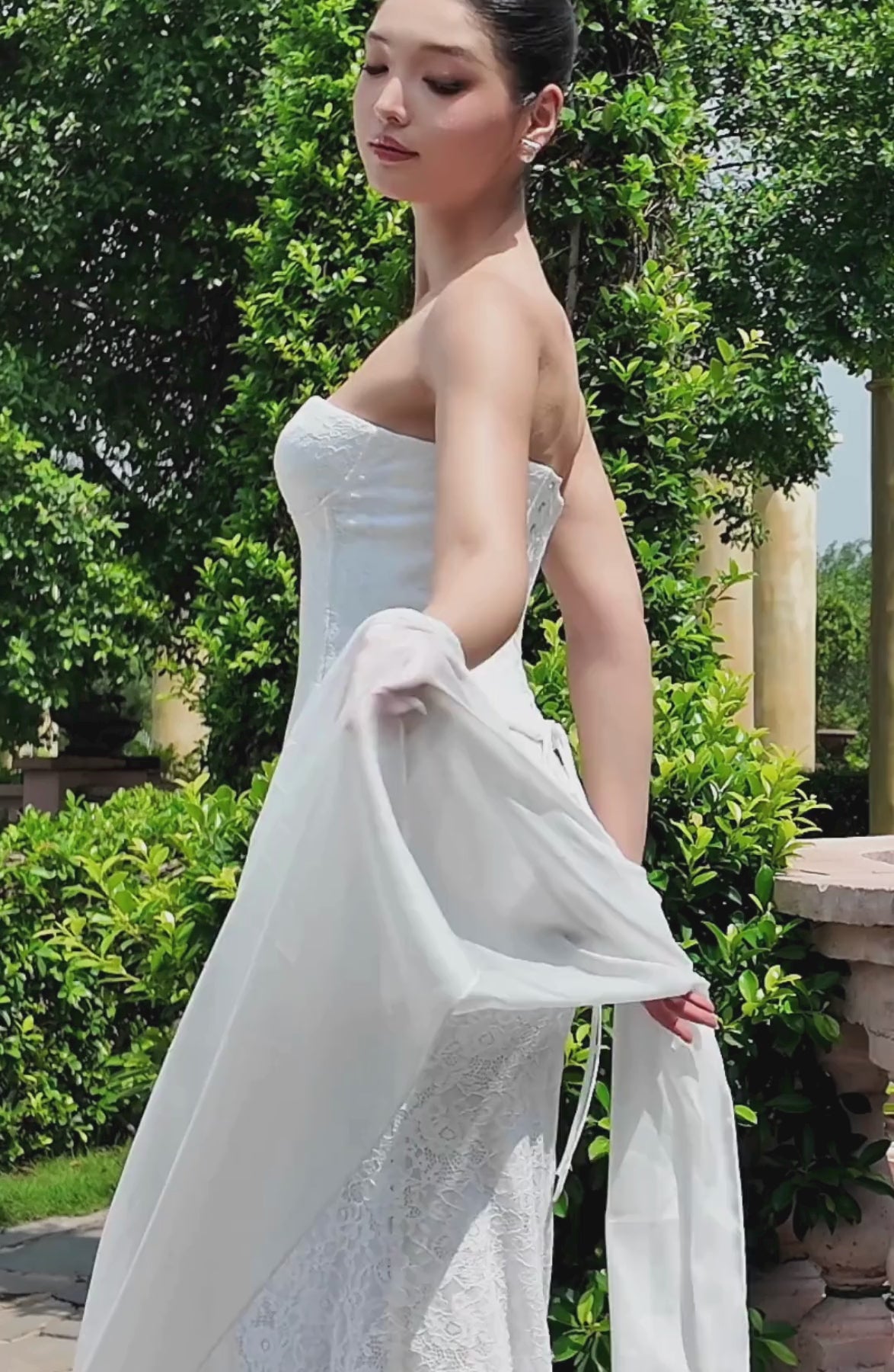 Katie Laced Corset Top in Ivory, video 4
