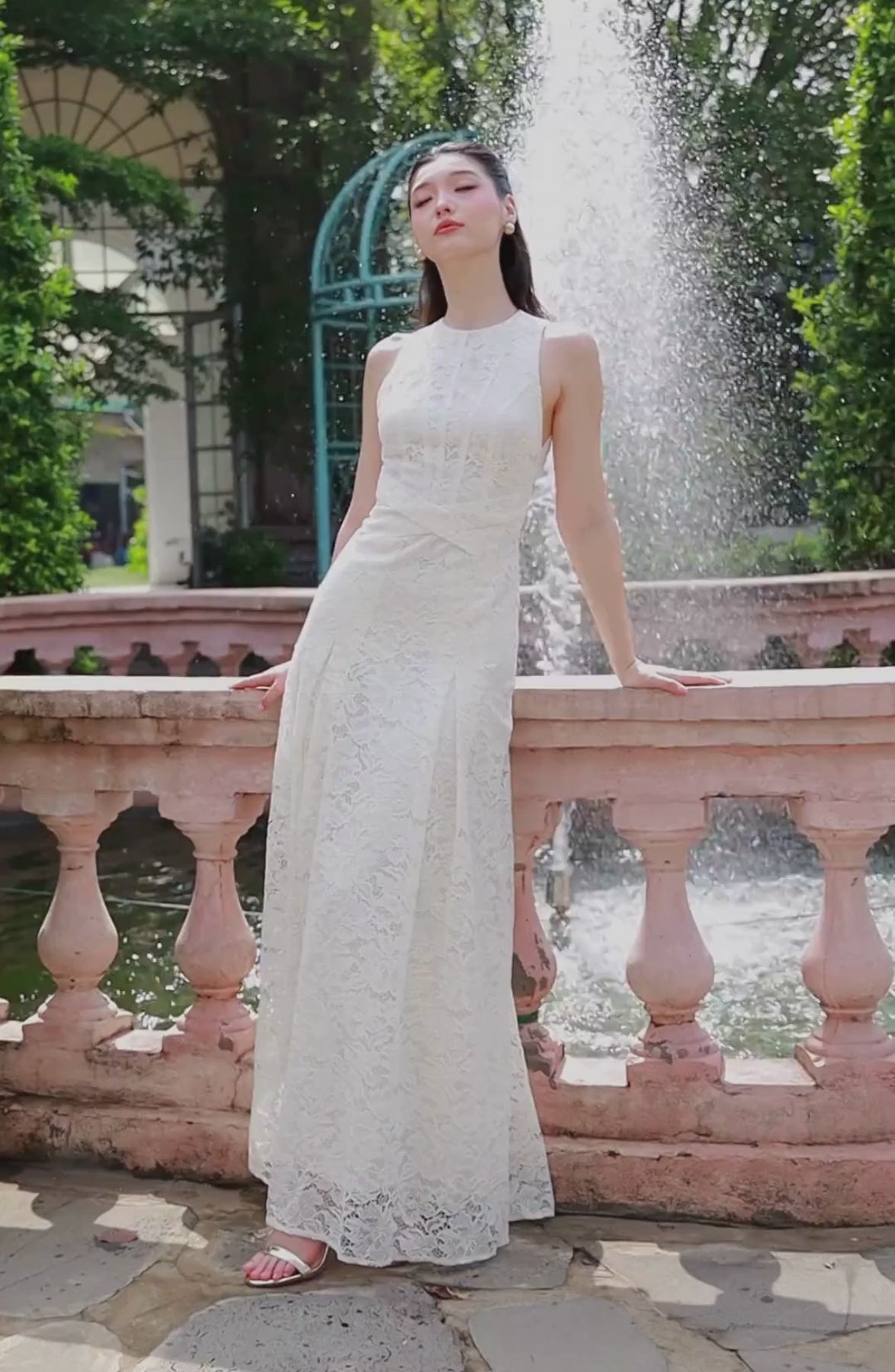 Elena Lace Dress in Ivory, video 2