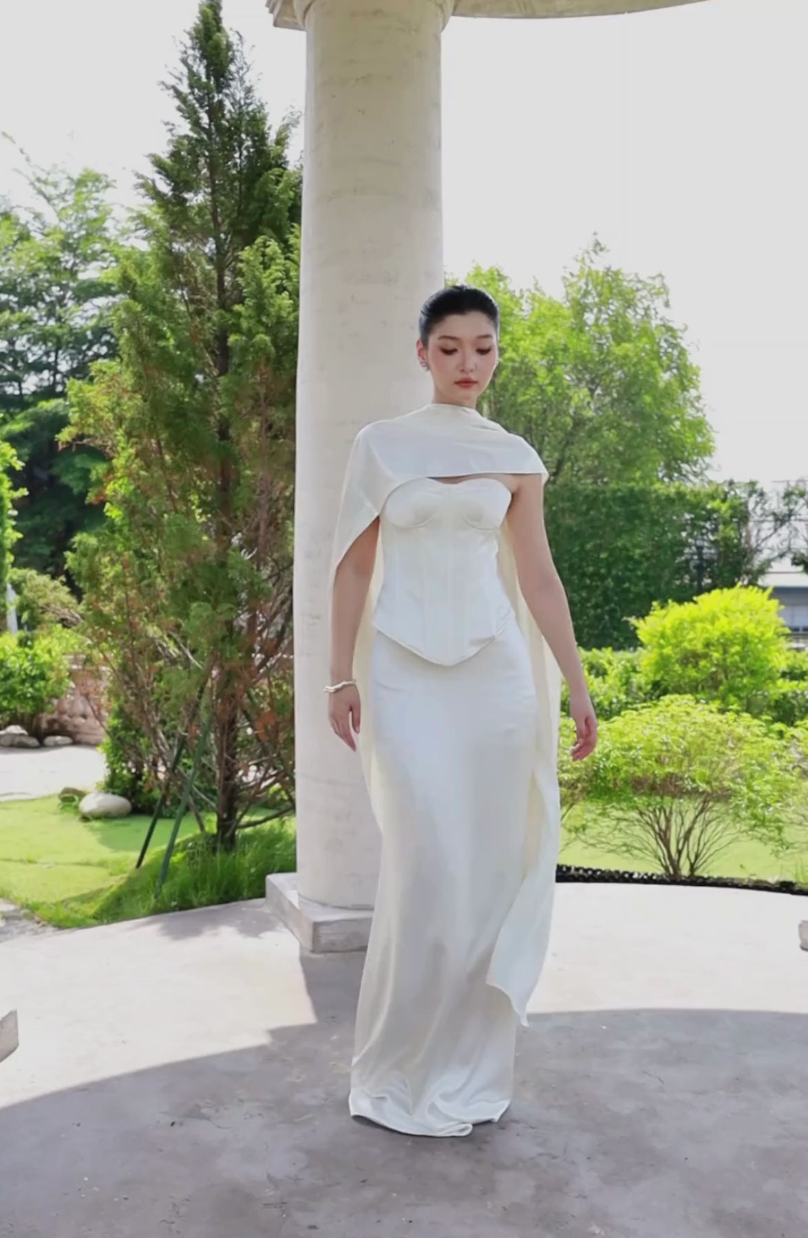 Emma Corset Top and Emma Maxi Skirt in Ivory, video 3