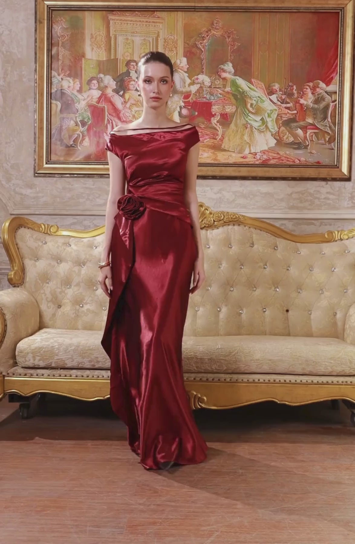 Fioritura Dress in Burgundy, video 1