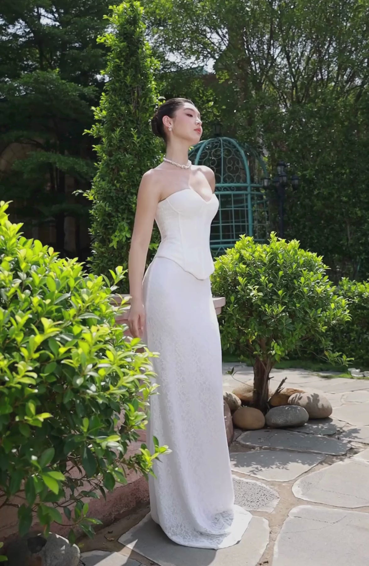 Katie Laced Corset Top in Ivory, video 2