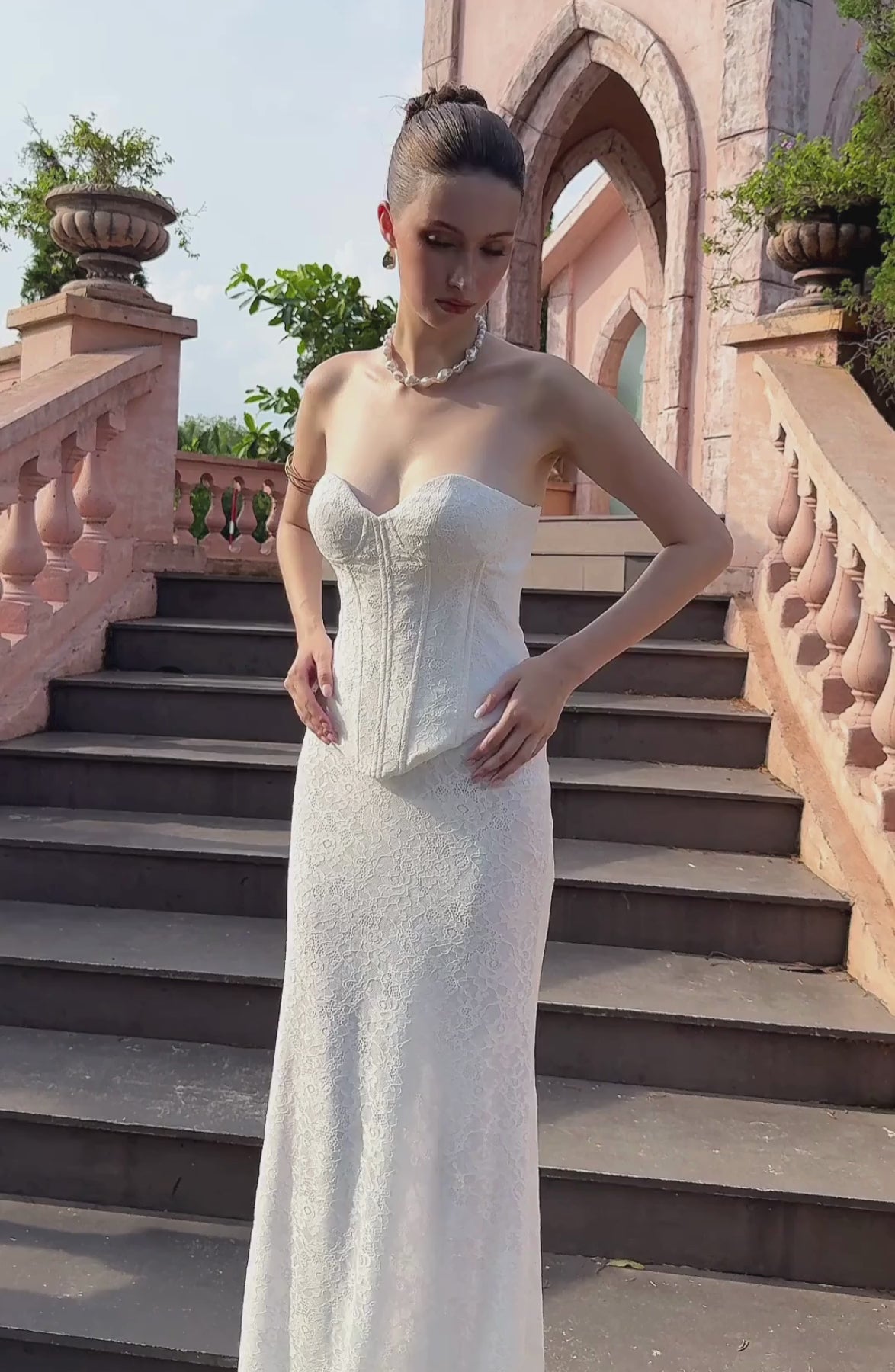 Katie Laced Corset Top in Ivory, video 11