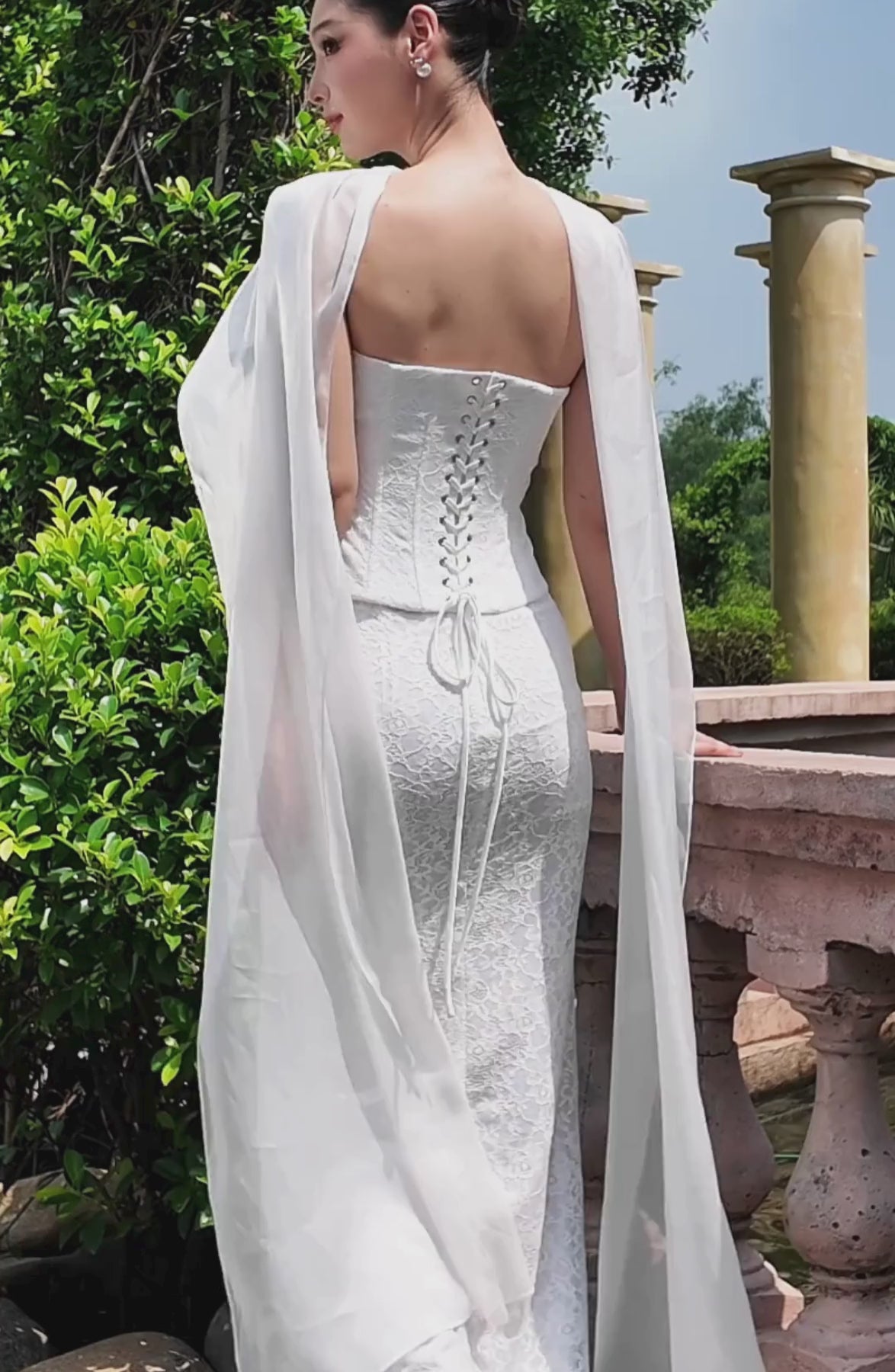 Katie Laced Corset Top in Ivory, video 5