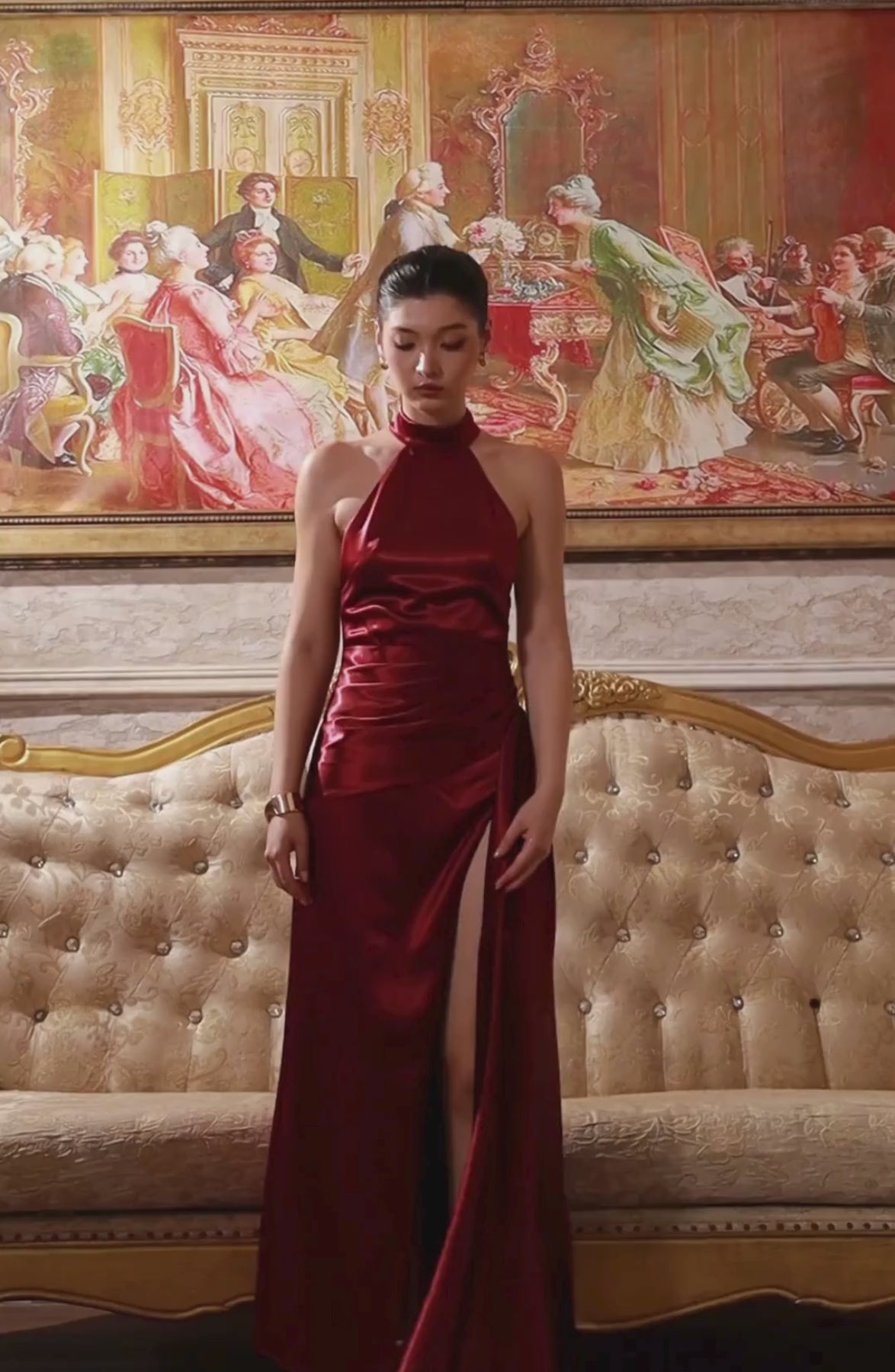 Con Fuoco Dress in Burgundy, video 1